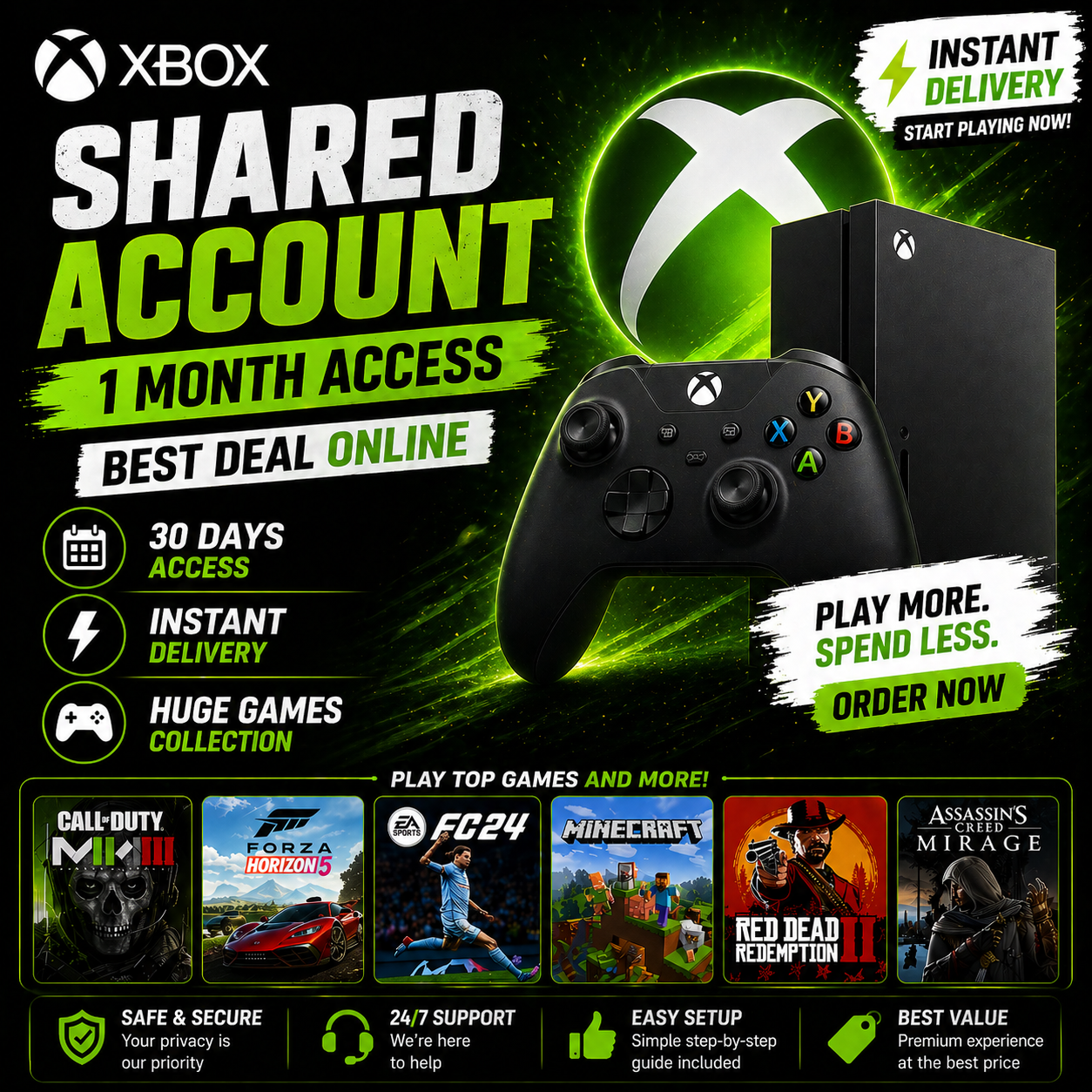 1 month shared account